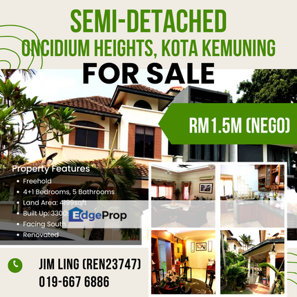 Semi Detached Oncidium Heights FOR SALE, Selangor, Kota Kemuning