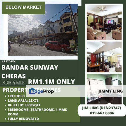 Fully Renovated, 2,5storey Bandar Sunway Cheras, Gated & Guarded, Selangor, Batu 9th Cheras