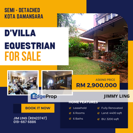 Semi-D D'Villa Equestrian Kota Damansara For Sale, Selangor, Kota Damansara