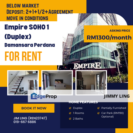 Empire SOHO 1, Damansara Perdana FOR RENT, Selangor, Petaling Jaya