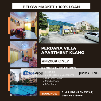 Block B, Perdana Villa Apartment Klang, 755sqft, Selangor, Klang