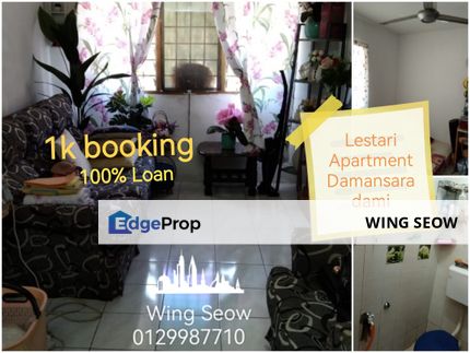 Lestari Apartment Damansara Damai 1k booking 100% Loan 1st floor Block F, Selangor, Damansara Damai