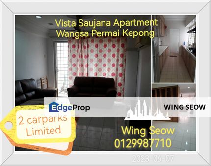 Vista Saujana Condominium Wangsa Permai Kepong 2 carparks Aman puri Sale quite , Selangor, Kepong