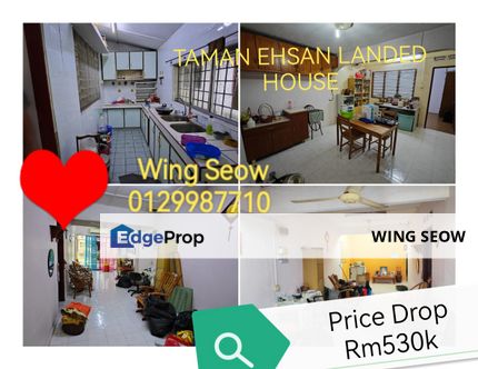 Kepong TAMAN Ehsan Single 1 storey Terrace Landed House for sale Price Drop KL, Selangor, Kepong