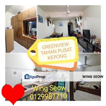 Greenview apartment Taman Pusat Kepong Renovated Nice condition 5th floor 100% Loan 1k booking Jinjang Segambut, Kuala Lumpur, Kepong