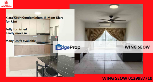Kiara kasih Condominium Mont Kiara For rent Fully furnished carparks high floor Solaris Dutamas Brand new unit , Kuala Lumpur, KL City