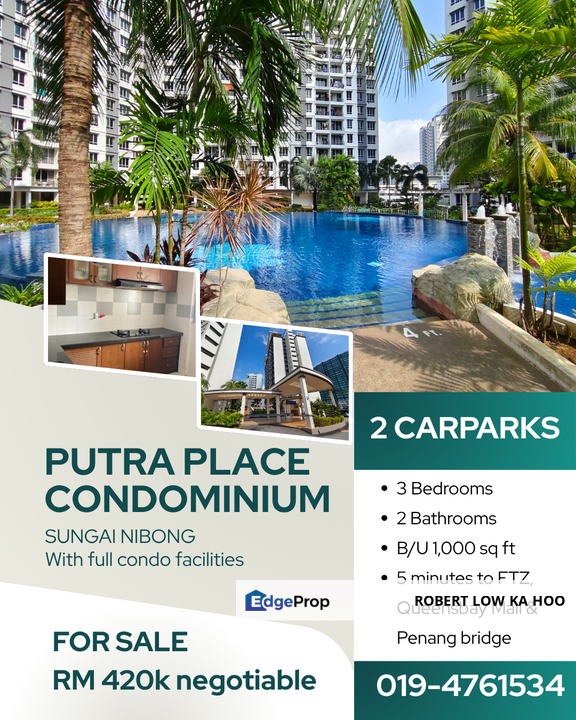 2 Carparks : PUTRA PLACE Condominium in Sungai Nibong ( For Sale ), Penang, Sungai Nibong