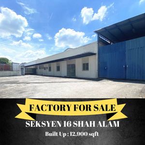 Section 16 Shah Alam Factory Light Industry For Rental Rm28 490 By