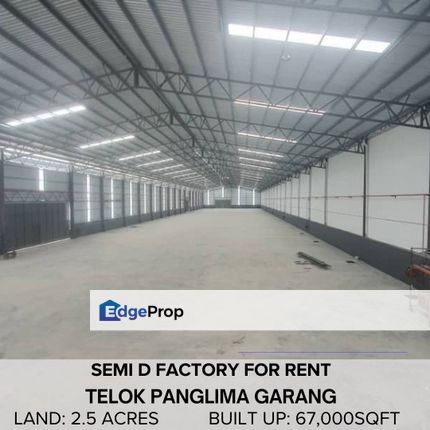 Semi D Warehouse Telok Panglima Garang with CCC, Selangor, Telok Panglima Garang