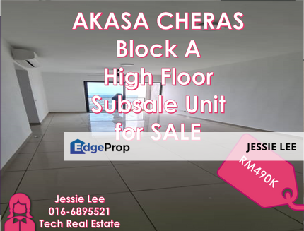 Akasa Cheras, Block A High floor unit FOR SALE, view to nego, Selangor, Cheras South