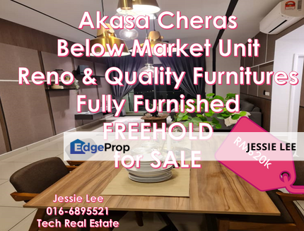 Akasa Cheras, Subsale Nicely reno unit, fully furnished unit FOR SALE, Selangor, Cheras South