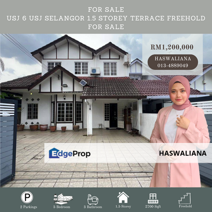Usj 6 Usj Selangor 1.5 Storey Terrace Freehold For Sale, Selangor, USJ