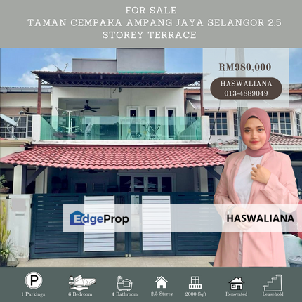 Taman Cempaka Ampang Jaya Selangor 2.5 Storey Terrace For Sale, Selangor, Ampang