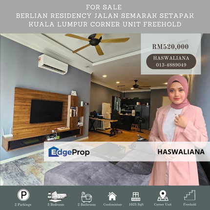 Residensi Berlian Setapak Kuala Lumpur Freehold For Sale , Kuala Lumpur, Setapak