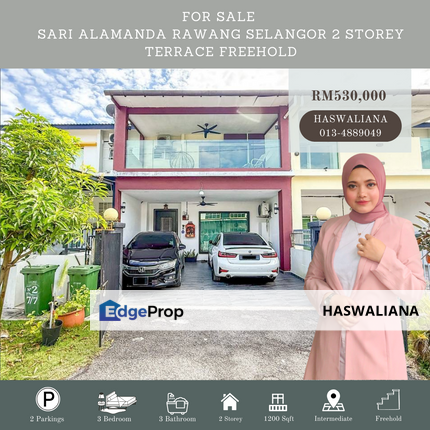 Sari Alamanda Rawang Selangor 2 Storey Terrace Freehold For Sale , Selangor, Rawang