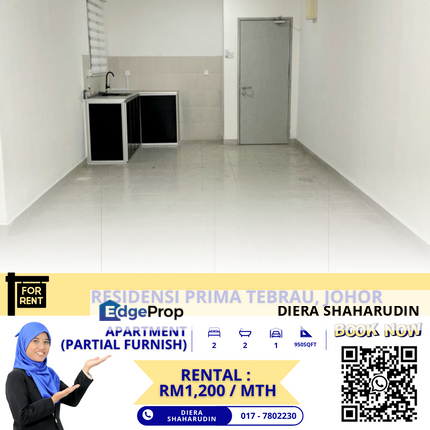 RESIDENSI PRIMA TEBRAU (Apartment Partial Furnish), Johor, Johor Bahru