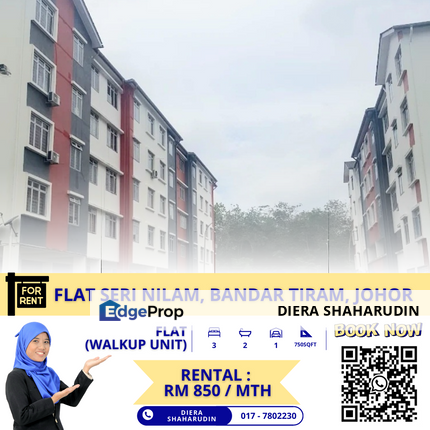 FLAT SERI NILAM, BANDAR TIRAM (HOT AREA!), Johor, Ulu Tiram