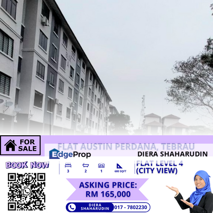 FLAT AUSTIN PERDANA, TEBRAU (CITY VIEW LEVEL 4), Johor, Johor Bahru