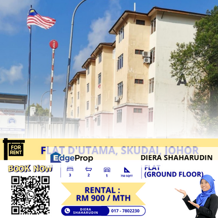 (GROUND FLOOR) FLAT D'UTAMA, SKUDAI, JOHOR, Johor, Skudai