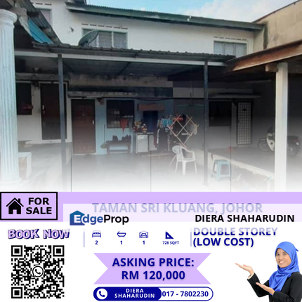 (LOW COST) DOUBLE STOREY AT TAMAN SRI KLUANG, Johor, Kluang