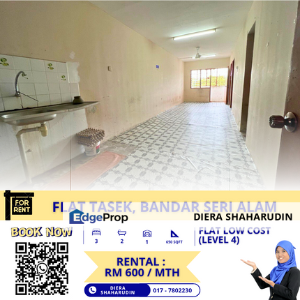 (NICE UNIT) FLAT TASEK, BANDAR SERI ALAM, MASAI, Johor, Masai