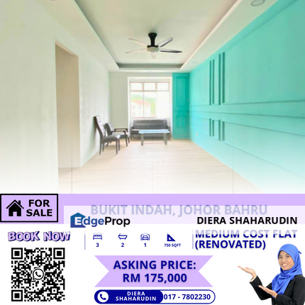 (RENOVATED) FLAT BUKIT INDAH, JOHOR BAHRU, Johor, Bukit Indah