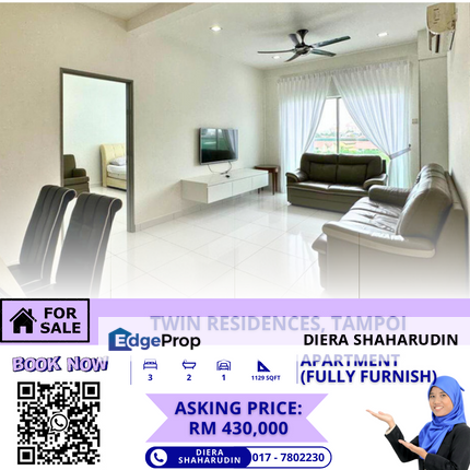 (FULLY FURNISH) TWIN RESIDENCES APARTMENT, TAMPOI, Johor, Tampoi