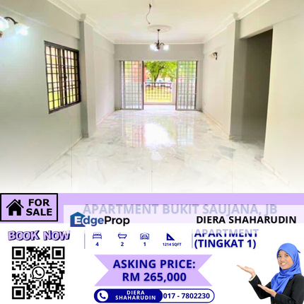 (TINGKAT 1) APT SRI BENDAHARA, BUKIT SAUJANA, JB, Johor, Johor Bahru