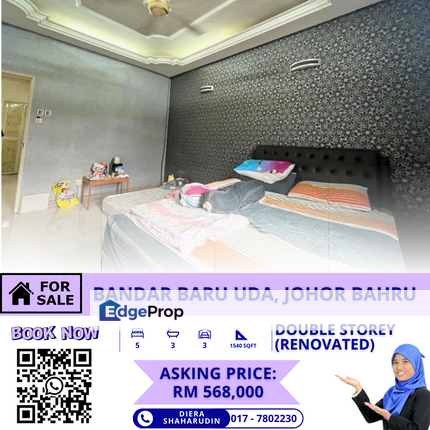 (RENOVATED) BANDAR BARU UDA, JOHOR BAHRU, Johor, Johor Bahru