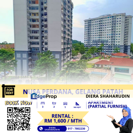 (PARTIAL FURNISH) NUSA PERDANA APT, GELANG PATAH, Johor, Gelang Patah