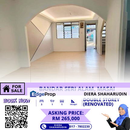 (RENOVATED) JALAN SURIA, BANDAR SERI ALAM, MASAI, Johor, Johor Bahru