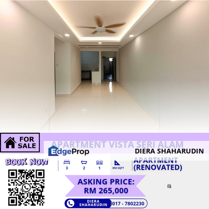 (RENOVATED) APARTMENT VISTA SERI ALAM, JOHOR, Johor, Masai