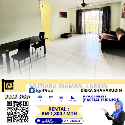 (NEAR CIQ) APARTMENT MUTIARA, LARKIN IDAMAN, JOHOR, Johor, Johor Bahru