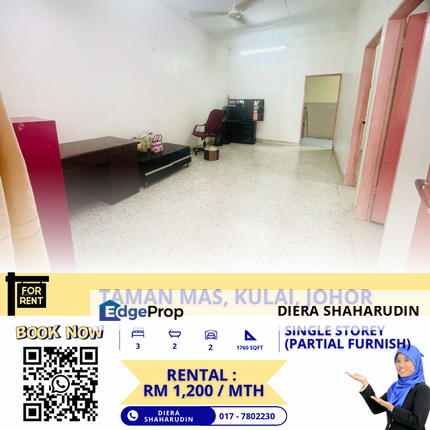 (PARTIAL FURNISH) TAMAN MAS, KULAI, JOHOR, Johor, Kulai