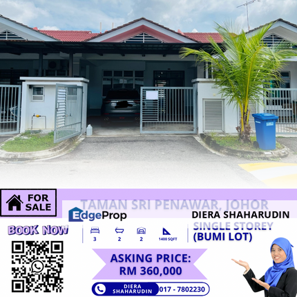 (SINGLE STOREY) TMN SRI PENAWAR, PENGERANG, JOHOR, Johor, Kota Tinggi