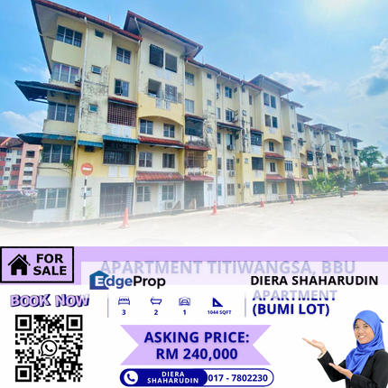 (LOWER FLOOR) APARTMENT TITIWANGSA, BBU, Johor, Johor Bahru