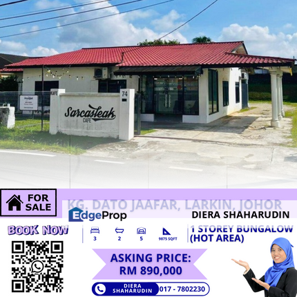 (BESIDE MAIN ROAD) SINGLE STOREY BUNGALOW LARKIN, Johor, Johor Bahru