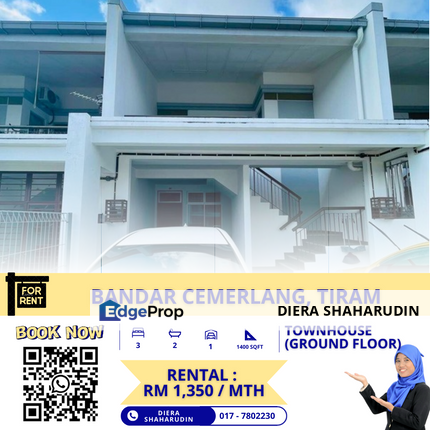 (GROUND FLOOR) TOWNHOUSE BANDAR CEMERLANG, Johor, Ulu Tiram