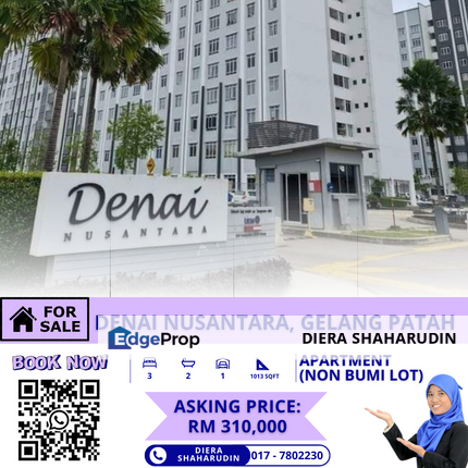 (NON BUMI LOT) APARTMENT DENAI NUSANTARA, GELANG PATAH, Johor, Gelang Patah