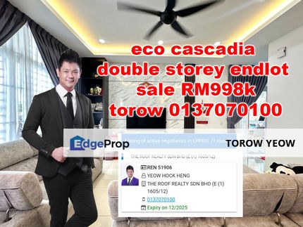 setia eco cascadia double storey end lot, Johor, Johor Bahru