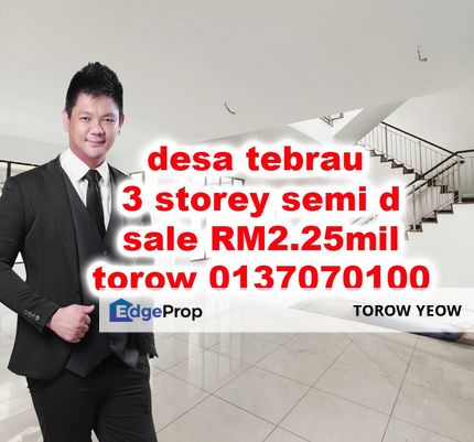 desa tebrau 3 storey semi d, Johor, Johor Bahru