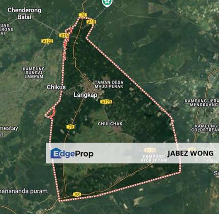 Langkap 14 acres freehold, agricultural land in industrial zone, located on main road. , Perak, Kampong Gajah