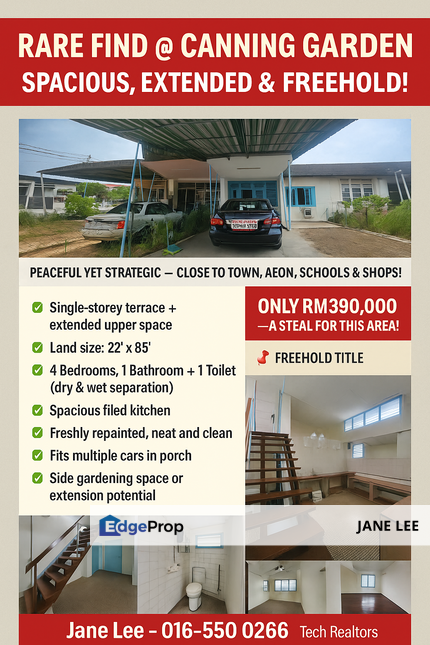 IPOH GARDEN,CANNING GARDEN - 1 STORE -22 X 85 - FREEHOLD - RM 390,000.00 ( NEGO ), Perak, Ipoh