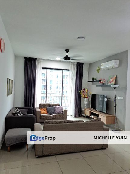The Henge condominium Kepong Metropolitan fully furnished Metro Perdana 3R2B Barat 2cp at Ground floor Timur facing pool Fortune Avenue ready now , Kuala Lumpur, Kepong