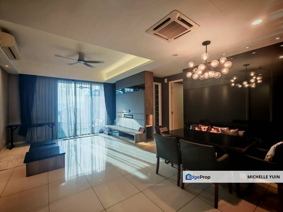 Verdana condominium North Kiara fully furnished Dutamas 3R3B 2cp side by side facing Scenaria condo Mont Kiara mid floor Hartamas ready now Solaris, Kuala Lumpur, Dutamas