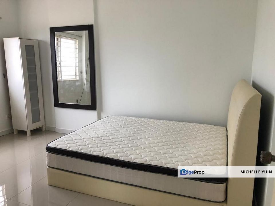 Plaza Menjalara Kepong fully furnished Baru Metro corner lot Segambut 3rooms 2baths Metropolitan 2carparks North Kiara ready 1st Oct 2025 high floor, Kuala Lumpur, Bandar Menjalara