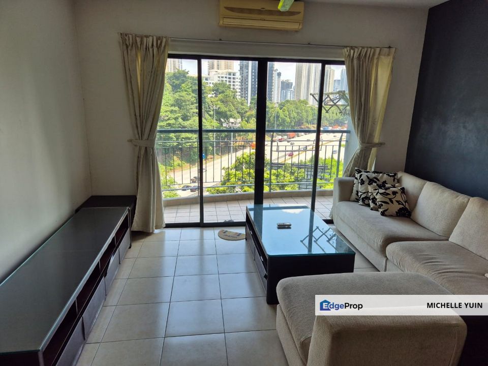 Changkat View condo Jalan Dutamas almost fully furnished French International School facing Solaris actual photo North Segambut Dalam 3R2B 1cp Mont Ki, Kuala Lumpur, Dutamas