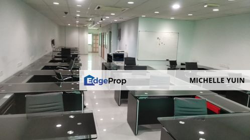 Ground floor shop office Pandan Perdana furnished partition glass room Cheras Ampang tables chairs Utama Indah intermediate Jaya , Kuala Lumpur, Cheras