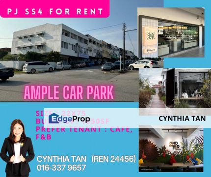 For RENT Ground Floor PJ SS4 for Cafe, FnB , Selangor, Petaling Jaya