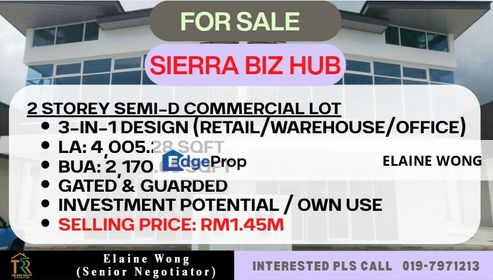 Bandar Sierra Biz Hub | 2-Storey Semi-D Light Warehouse | 3 In 1 Design | Jalan Tuaran By Pass, Sabah, Kota Kinabalu